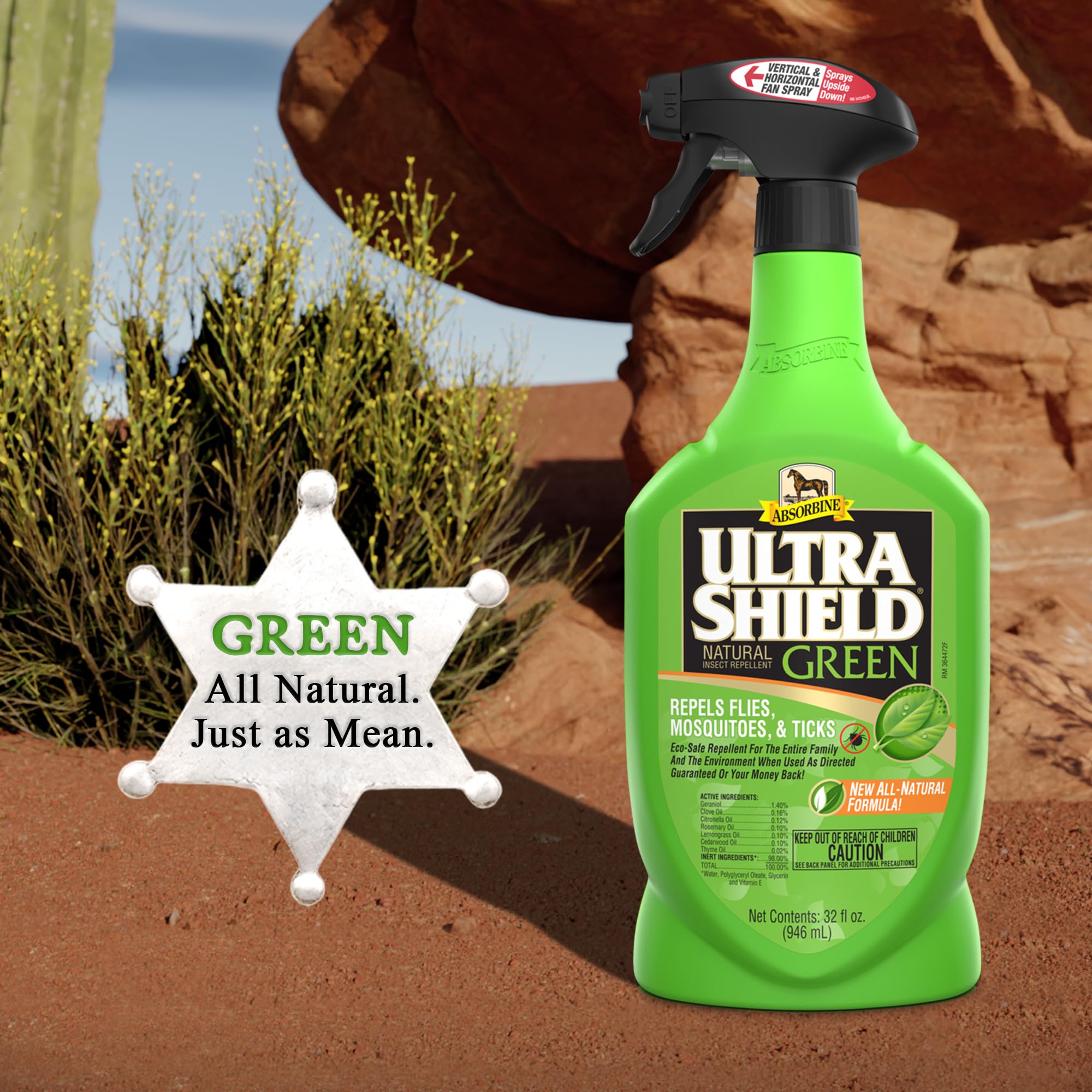 Absorbine UltraShield Green horse application demonstrates on-body protection during rides