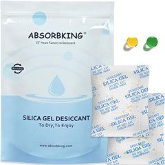 Absorbking pet desiccant bag packaging with orange indicator beads for moisture control