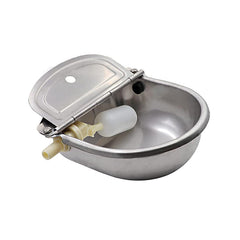 Abustle pig automatic water bowl front view shows durable stainless steel for reliable hydration