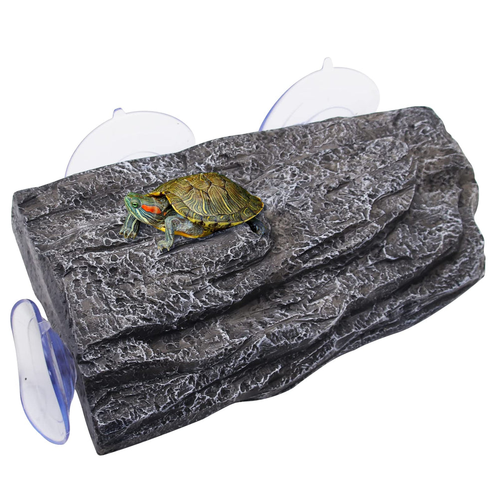 Abustle pig Turtle Basking Platform side view shows stable three-suction design for secure basking