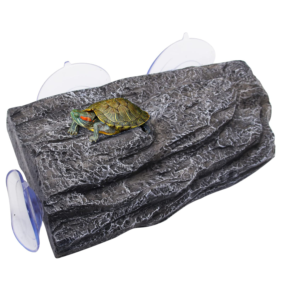 Abustle pig Turtle Basking Platform side view shows stable three-suction design for secure basking