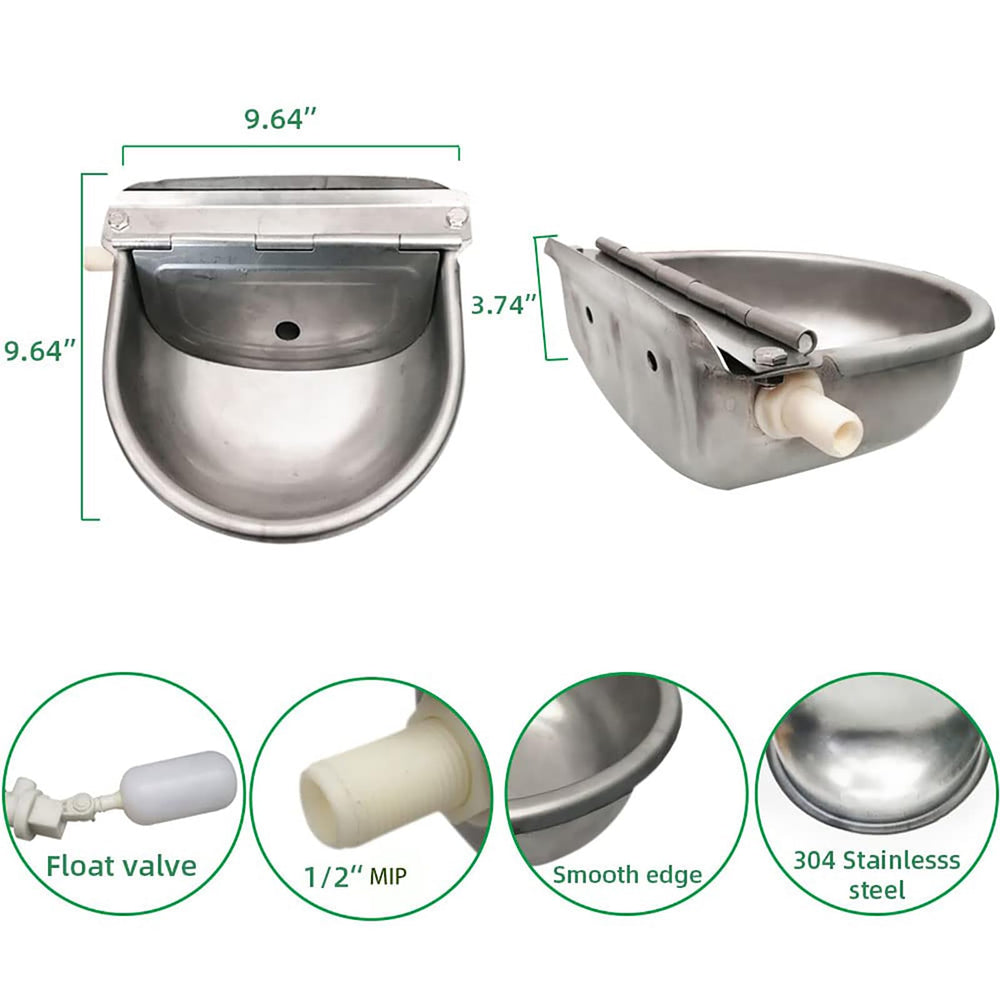 Abustle pig water bowl 304 stainless steel close-up highlights rust resistance