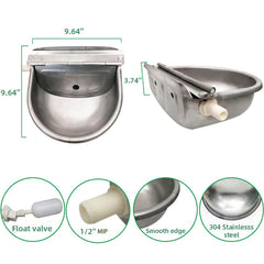 Abustle pig water bowl 304 stainless steel close-up highlights rust resistance