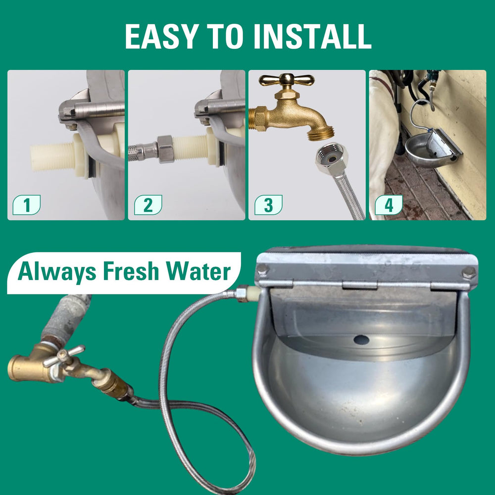 Abustle pig waterer 2.5-liter capacity supports steady hydration.