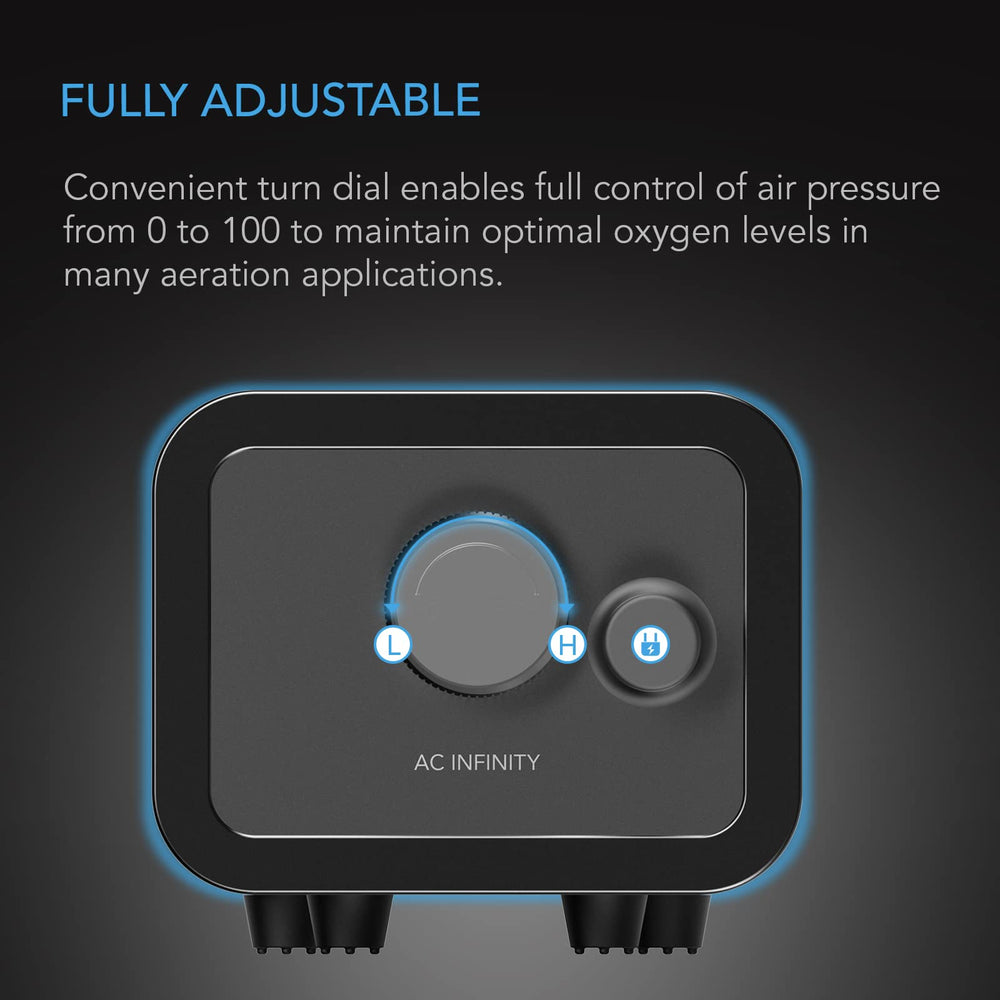AC Infinity Air Pump 45GPH in-situ aquarium setup showcasing quiet operation.