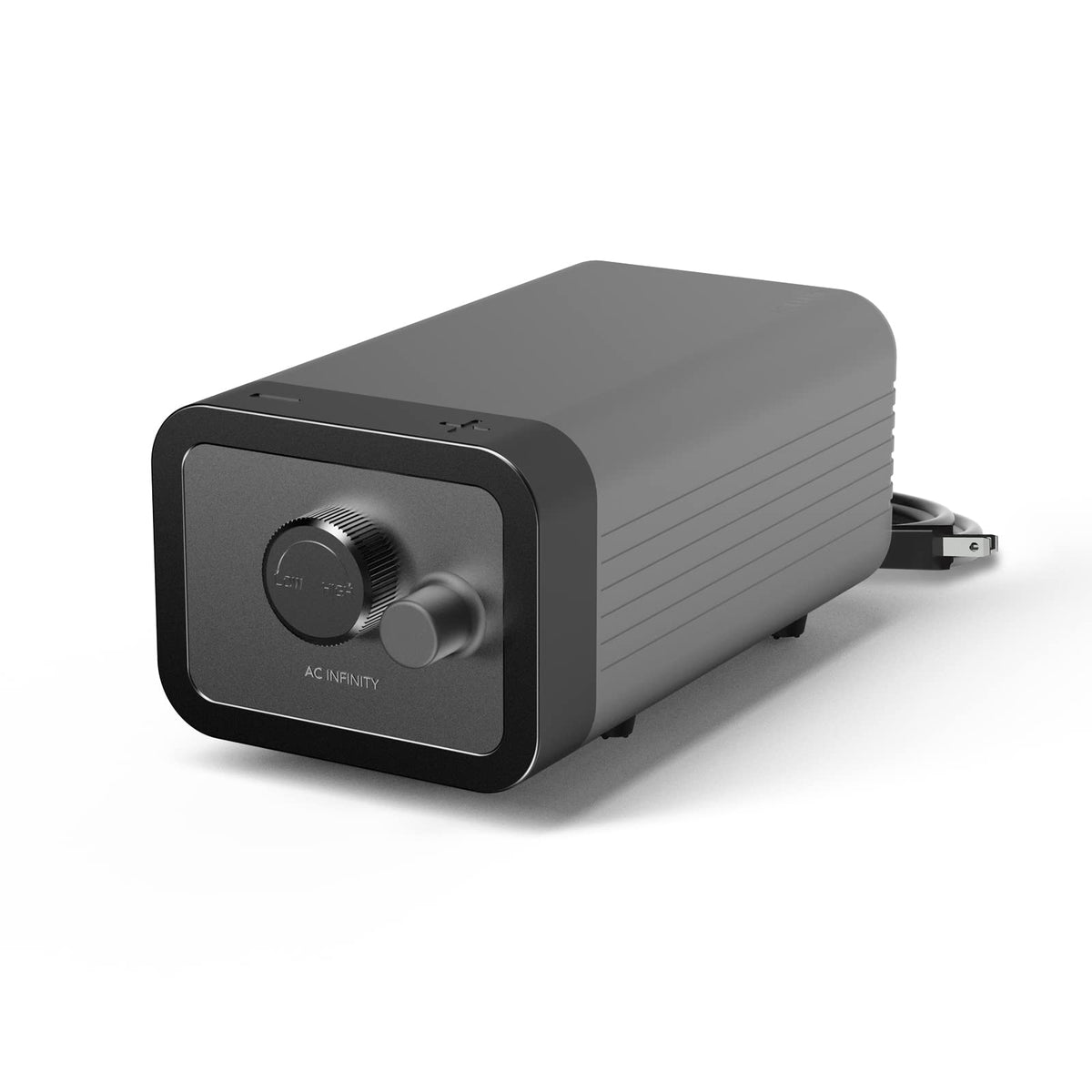 AC Infinity Air Pump 45GPH front view shows compact, energy-efficient aeration for hydroponics.