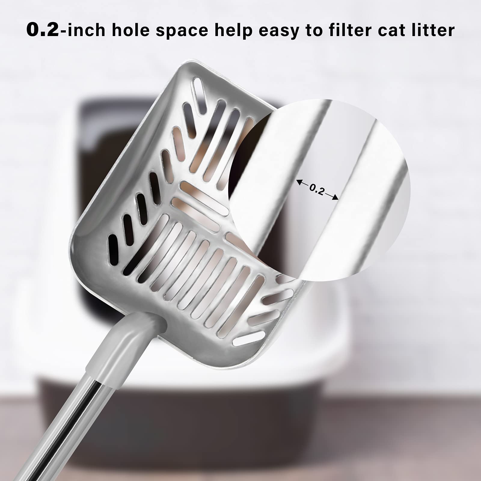 Acalu detachable scoop design saves space and adapts to various litter box sizes