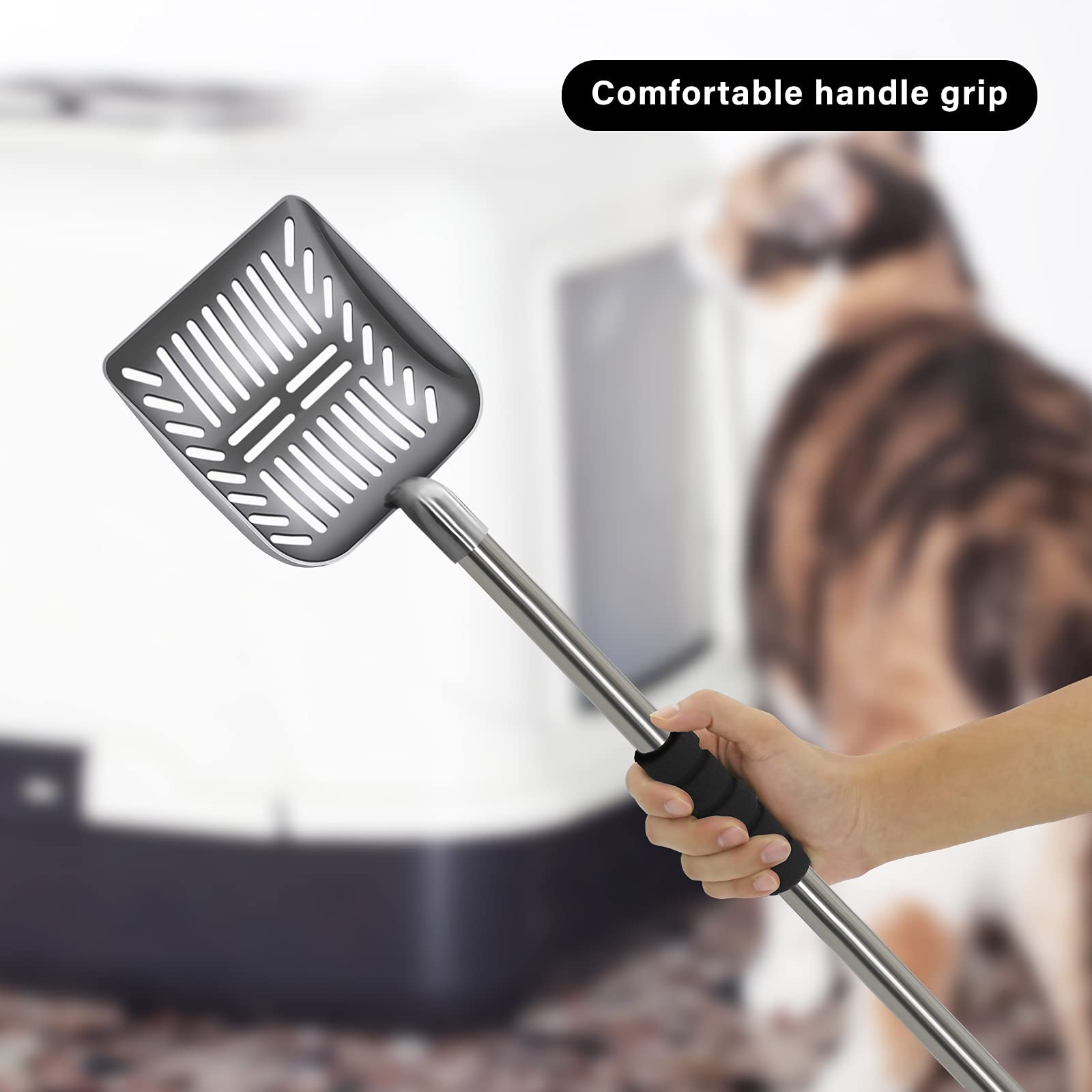 Acalu foam-padded handle provides non-slip ergonomics during long cleaning sessions