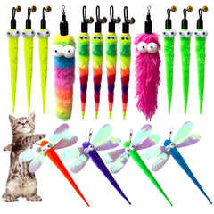 AcceLeah cat worm teaser wand-attachments for engaging indoor interactive play.