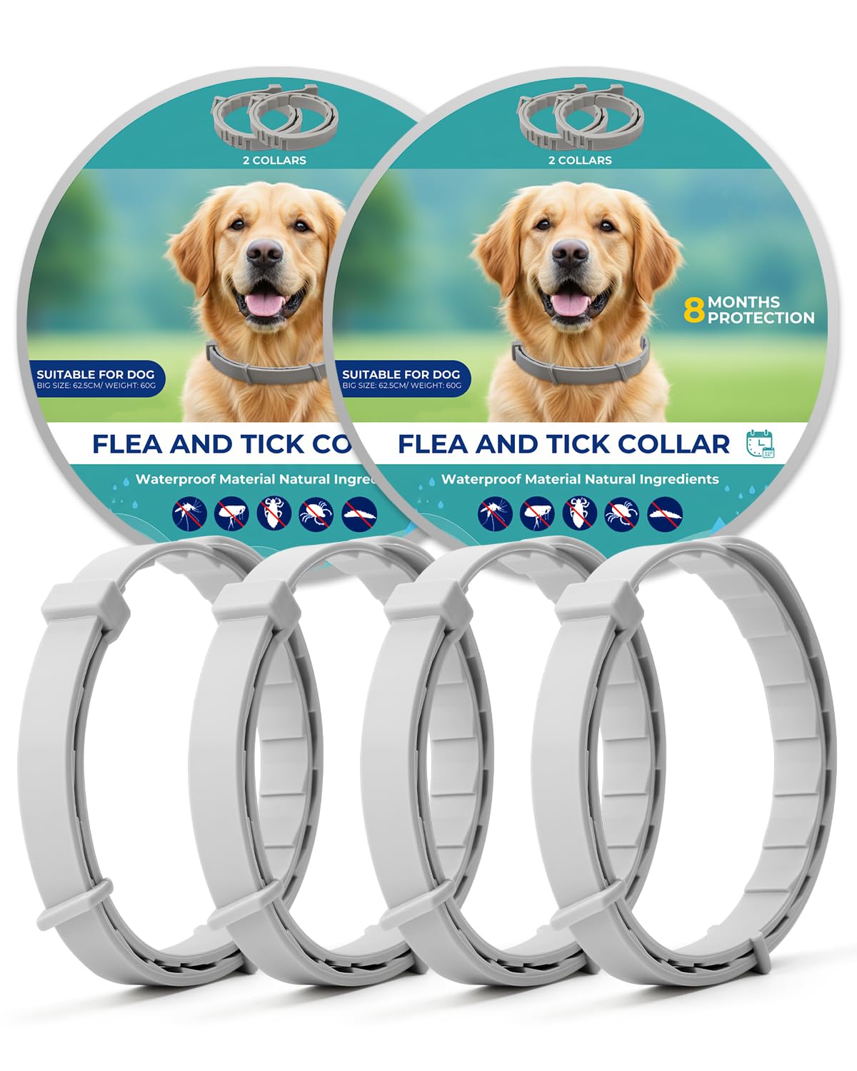 Accecraft flea collar packaging display highlighting long-lasting protection for dogs