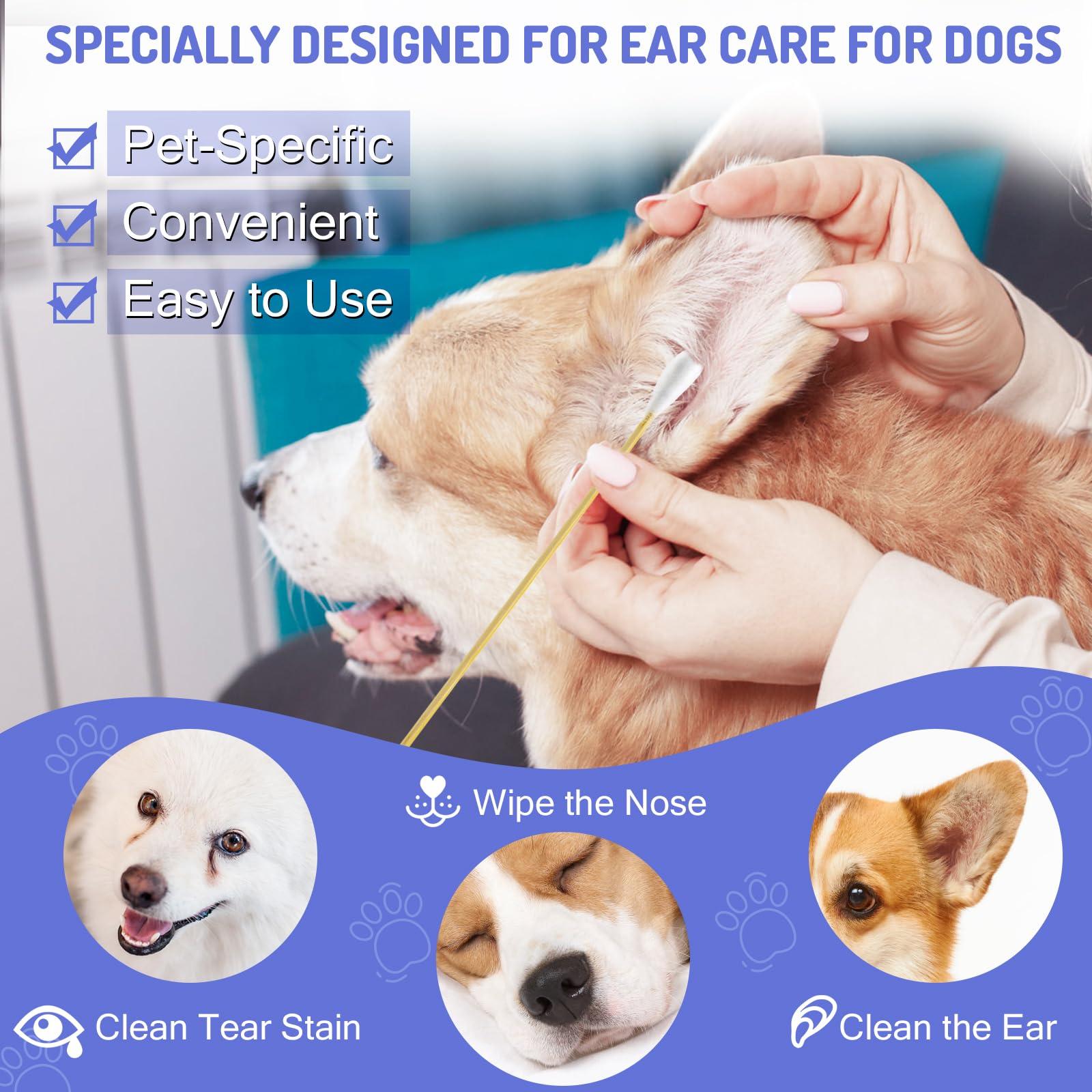 Accesfire large cotton-heads swabs with soft, lint-free heads for precision.