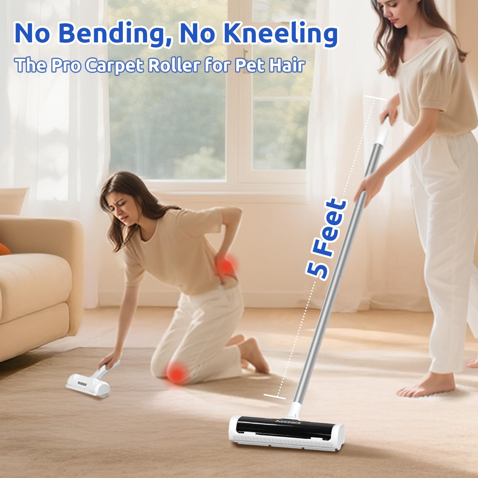 ACE2ACE A3 Pro adjustable five-foot handle lets you clean while standing