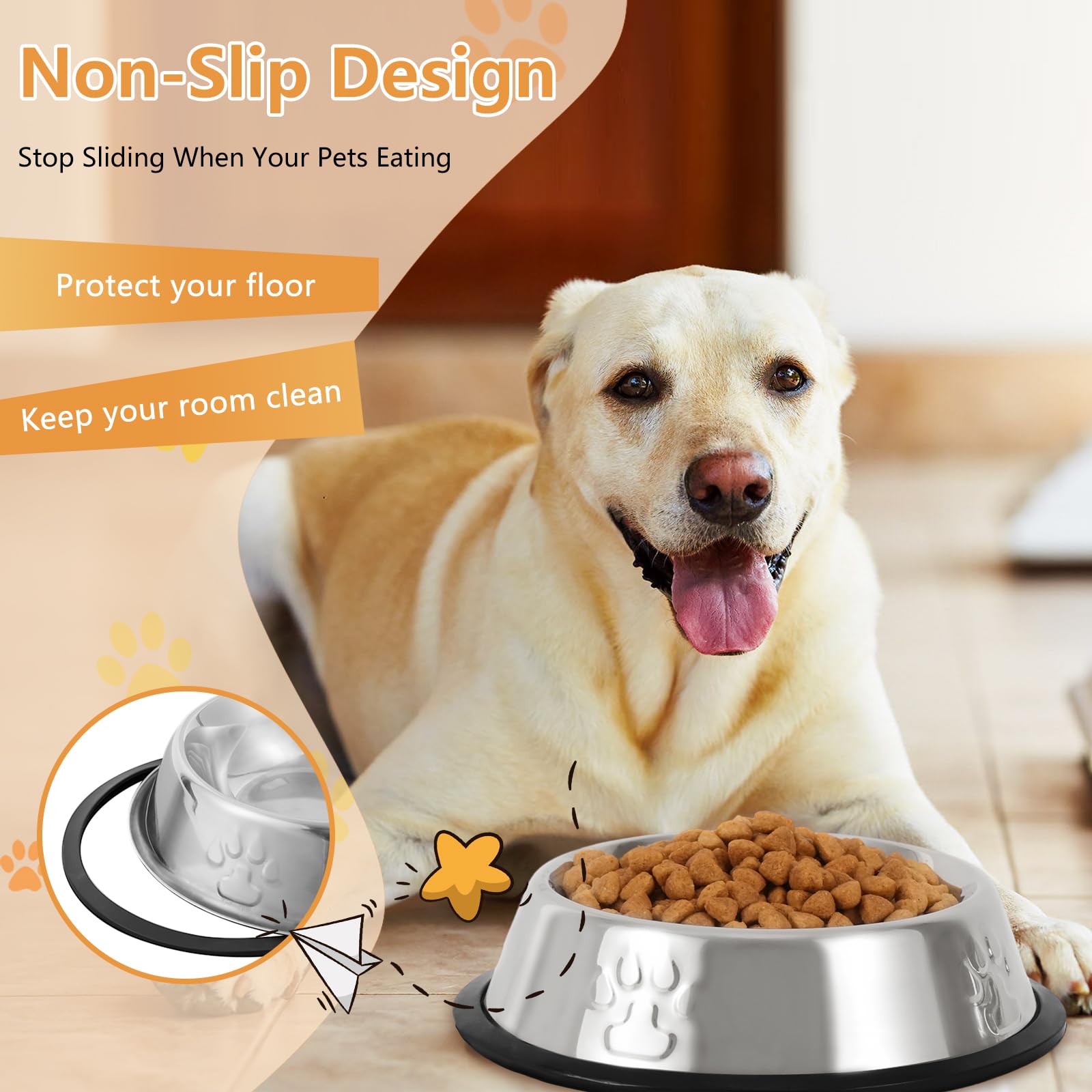 ACEONE dry food in stainless steel bowl supports portioning.