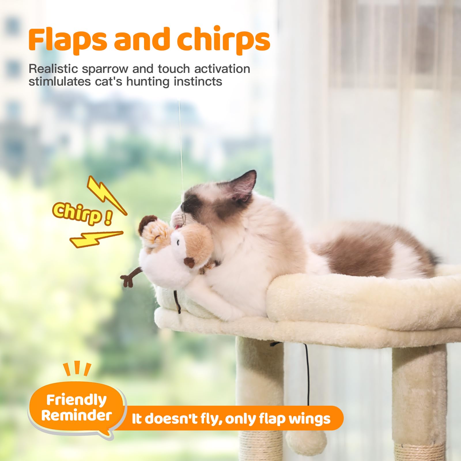 ACHENMIRE Flapping Bird toy motion-sensor activation invites interactive play and hunting-like fun.