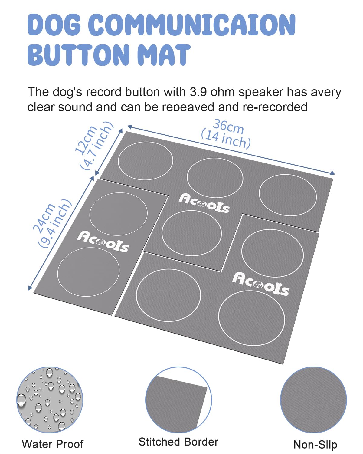 Acools bright color buttons make training engaging and visually stimulating for dogs.