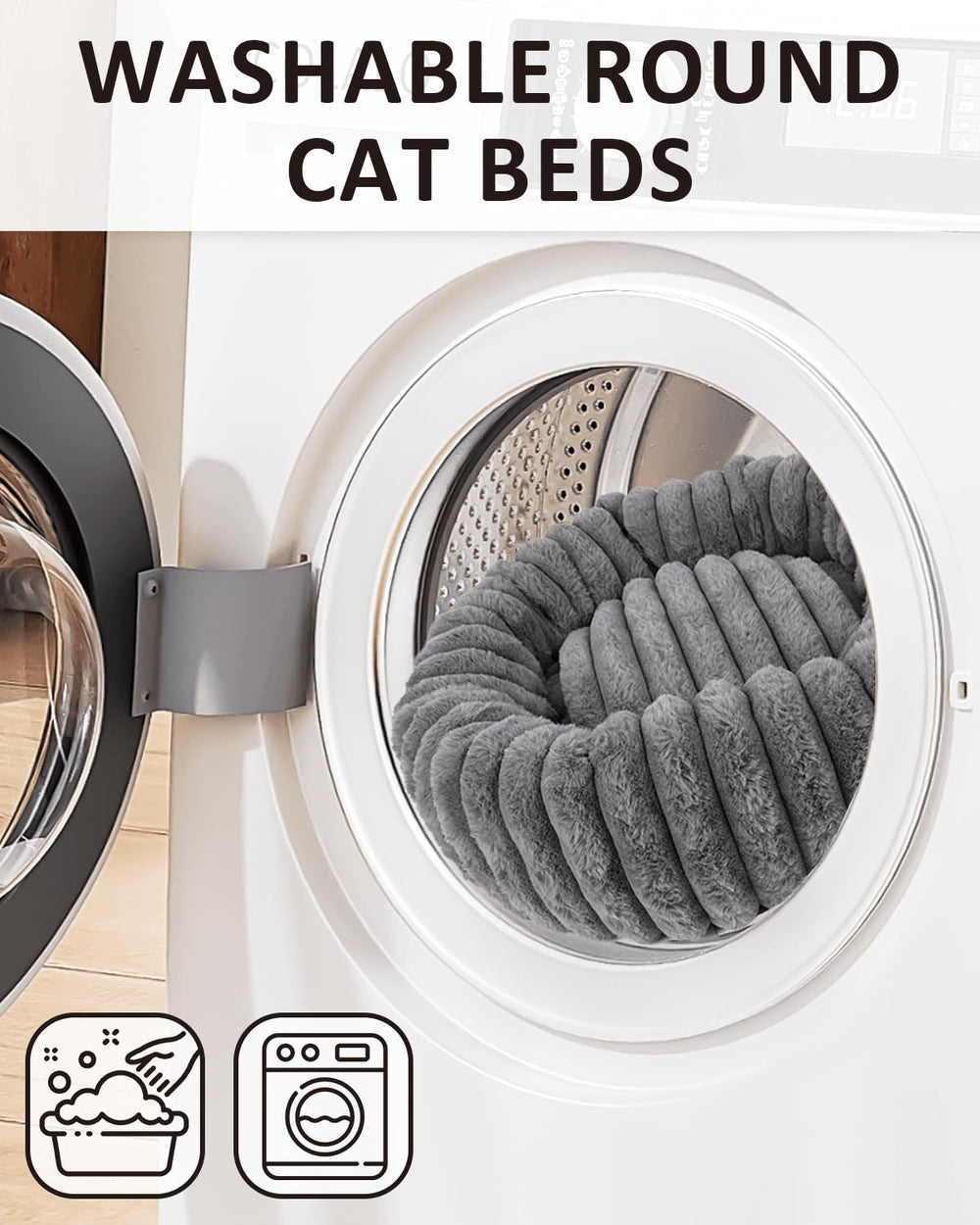 Acools cat bed gray compact design saves space in small homes.