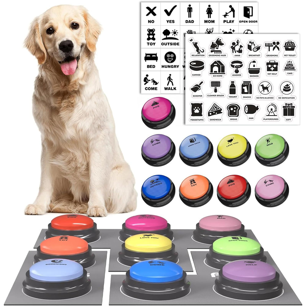 Acools dog buttons 9-pcs set ready for interactive training and daily communication.