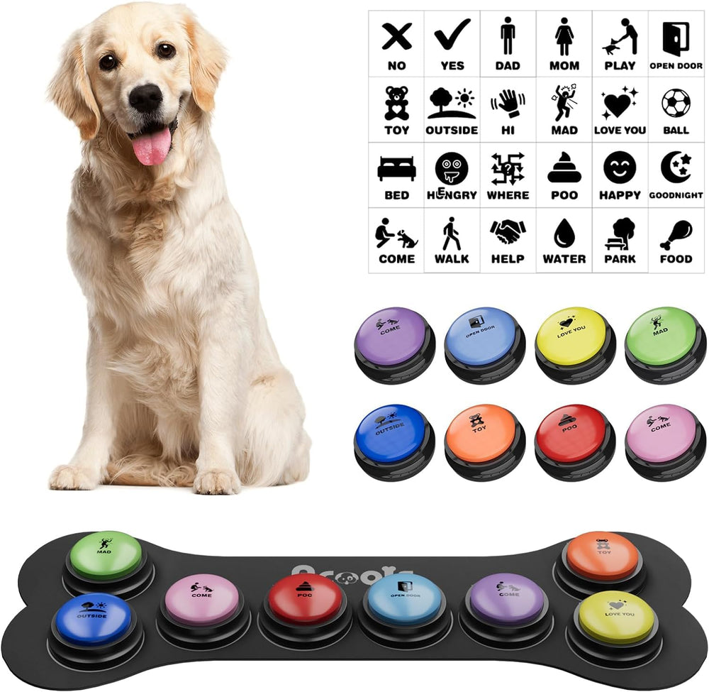 Acools dog-buttons-eight-buttons-set for interactive communication and daily training.