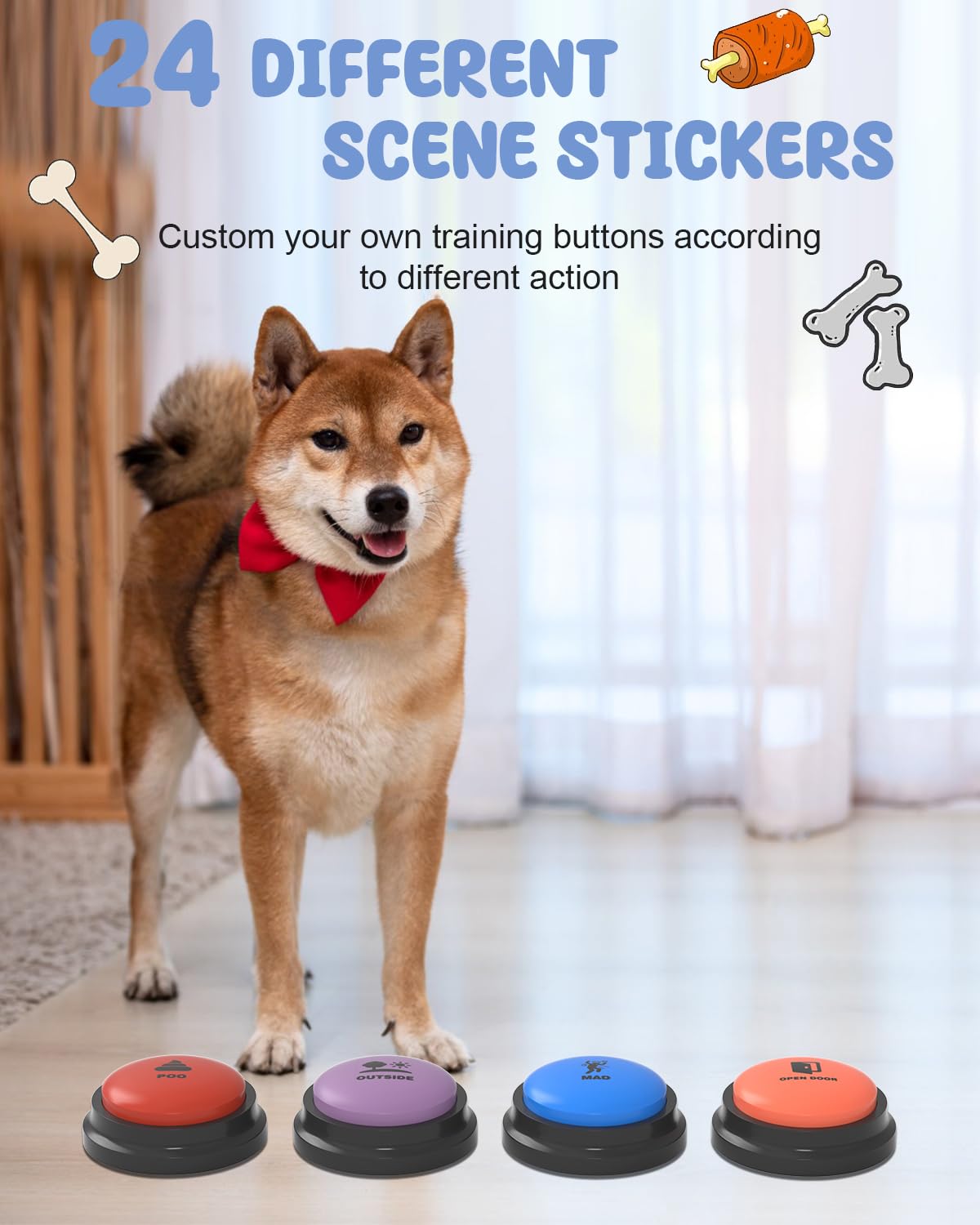 Acools recordable dog-buttons-audio for clear playback during cue training.