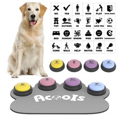 Acools dog talking buttons on non-slip mat for clear training sessions