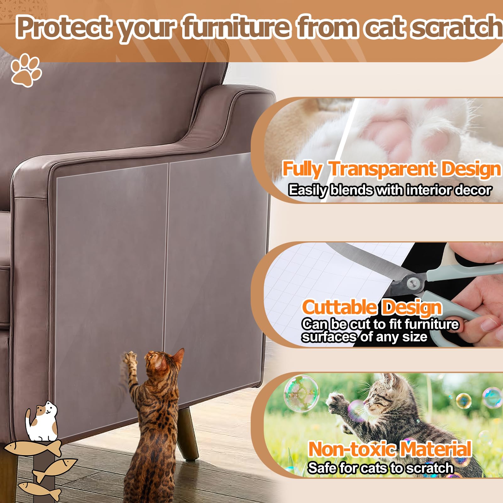 Acostop cut-to-fit design lets you tailor size to furniture.