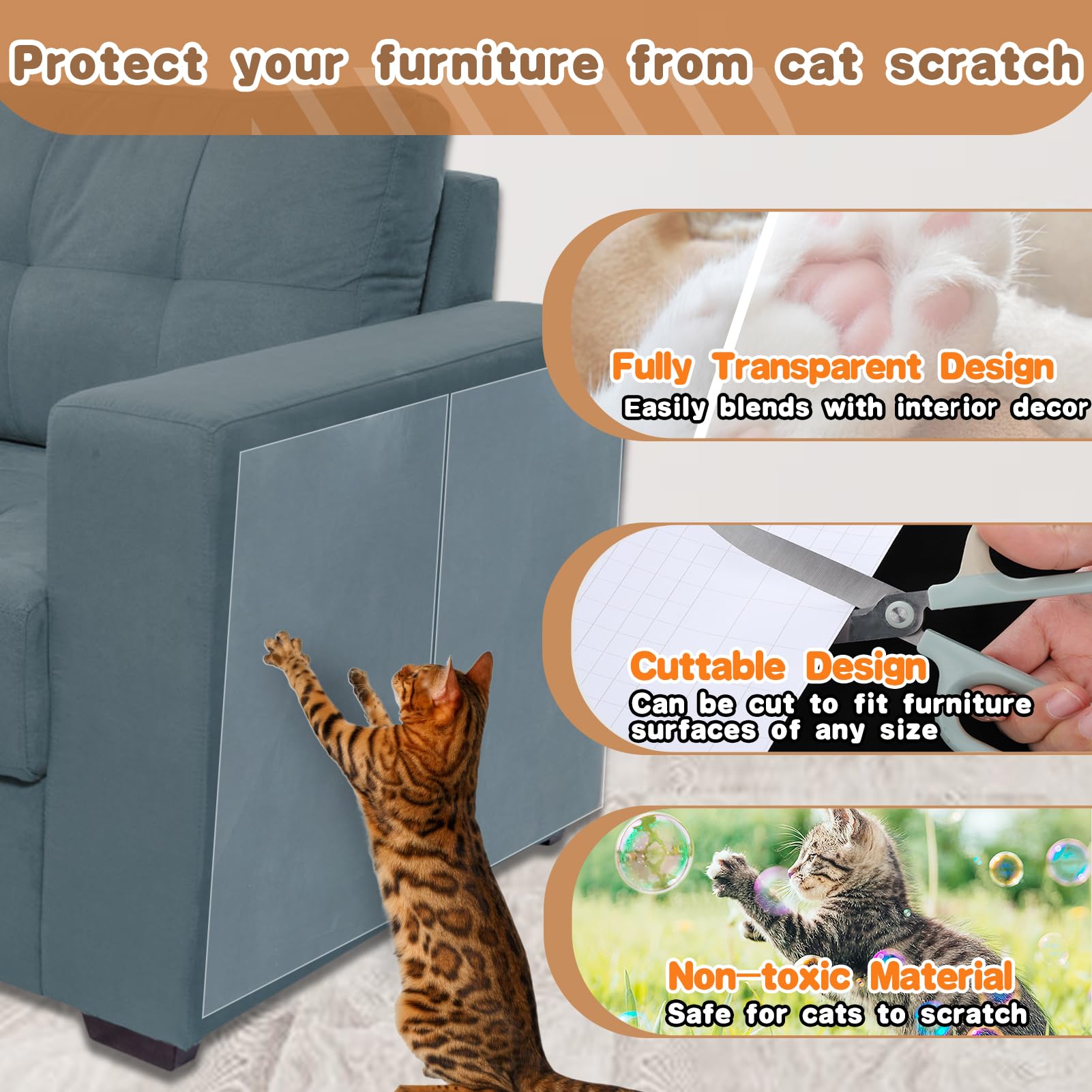 Acostop protects armrests and backrests without pins.
