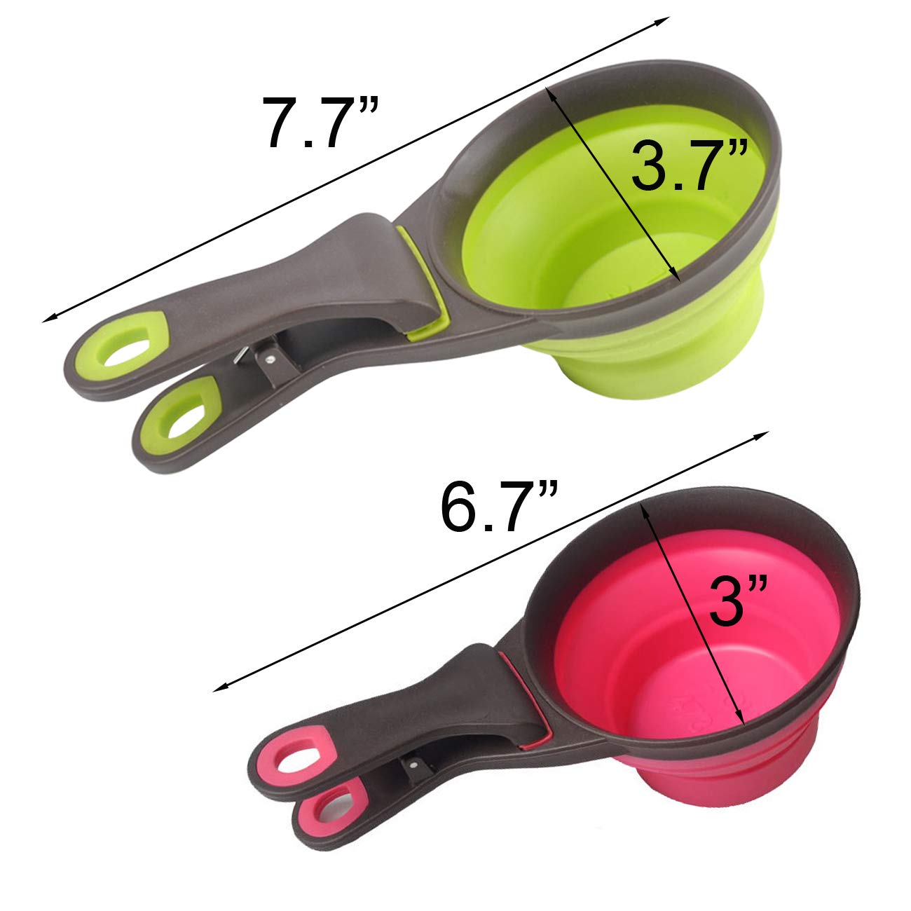 Acronde multicolor set shows two sizes for dry or liquid measures