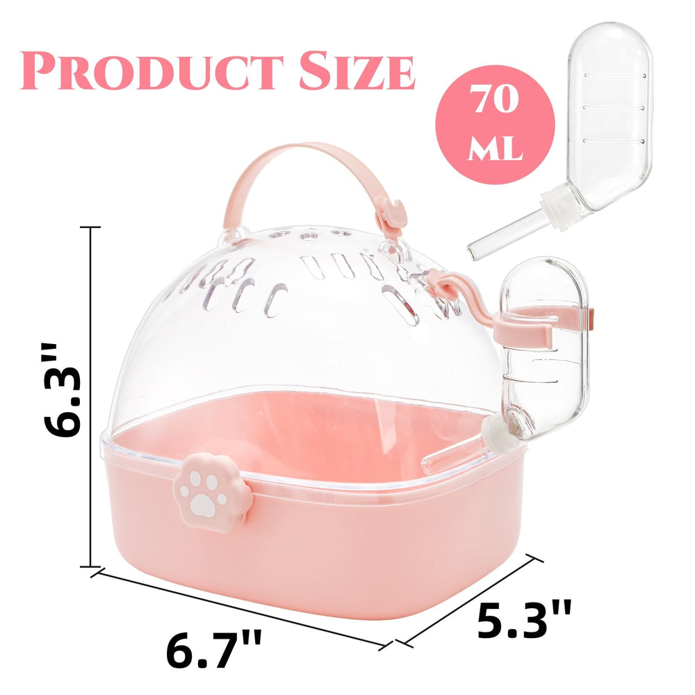 Acshio hamster carrier with 70 ml water bottle for convenient hydration on the go.