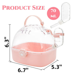 Acshio hamster carrier with 70 ml water bottle for convenient hydration on the go.