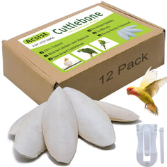 Acsist 12-pcs cuttlebone pack provides daily calcium for healthy bones.