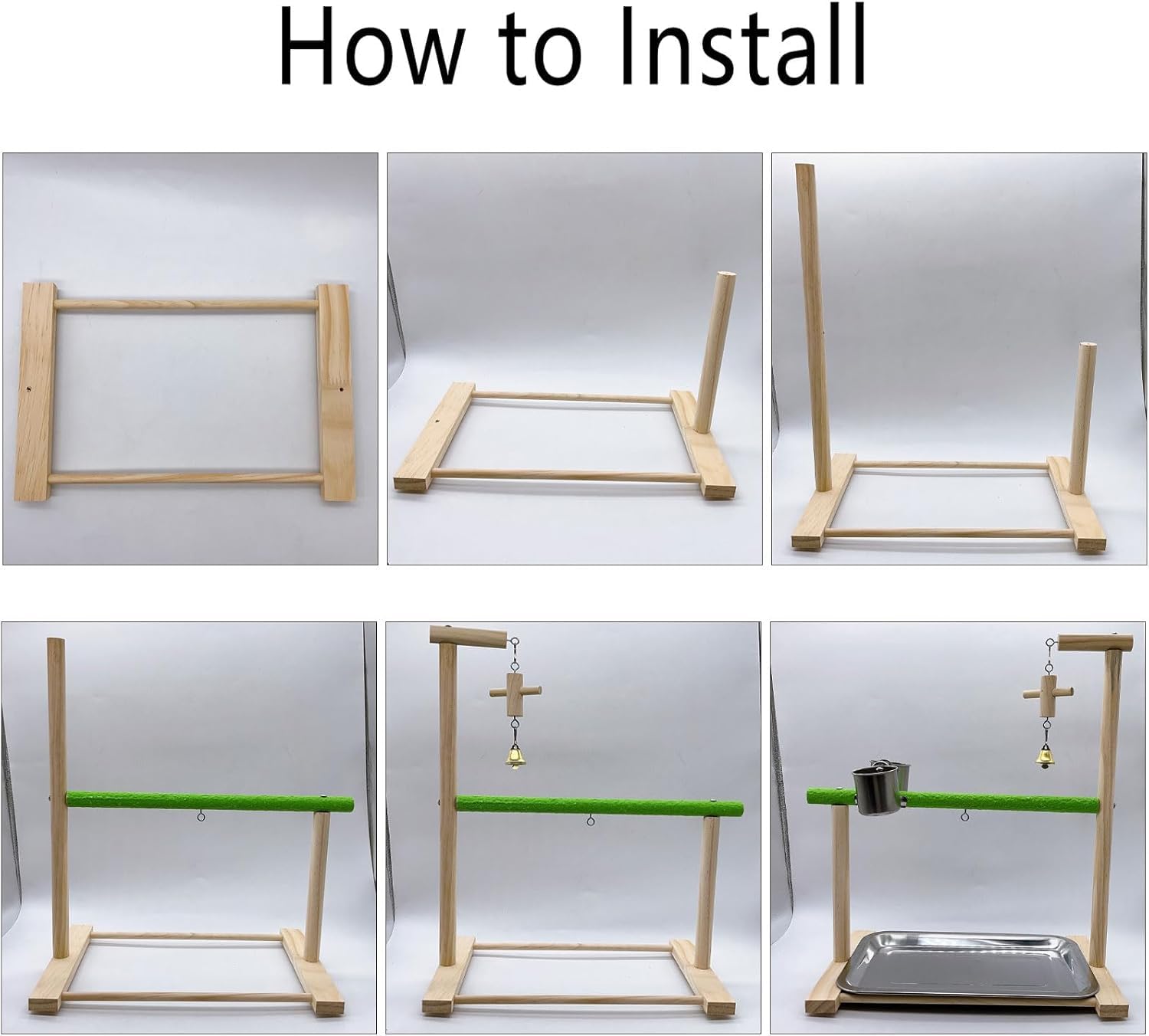 Acsist Bird Perch safe natural wood supports chewing and exploration.