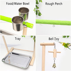 Acsist Bird Playground log bell toy attracts attention for interactive enrichment.