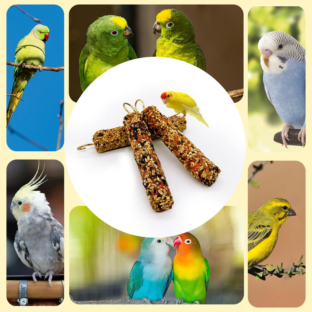 Acsist bird treats in cage with two styles offering variety and engagement