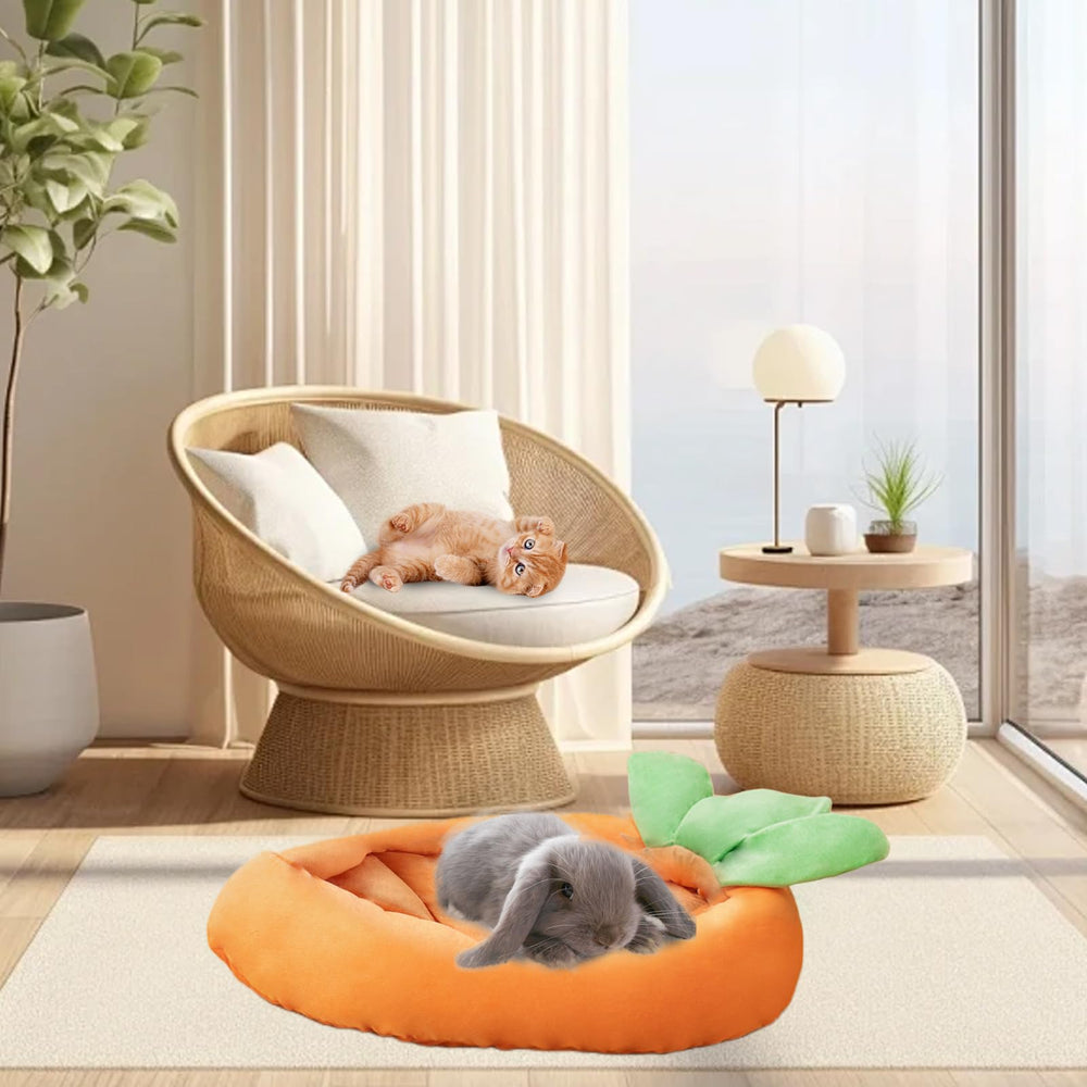 Acsist Bunny Bed double-sided for all seasons keeps pets comfy year-round