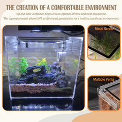 Acsist Reptile Terrarium top view highlights compact design.