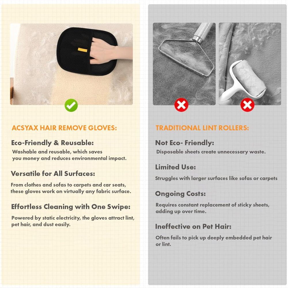 ACSYAX Pet Hair Removal Glove in use daily simplifies pet care and cleaning routine