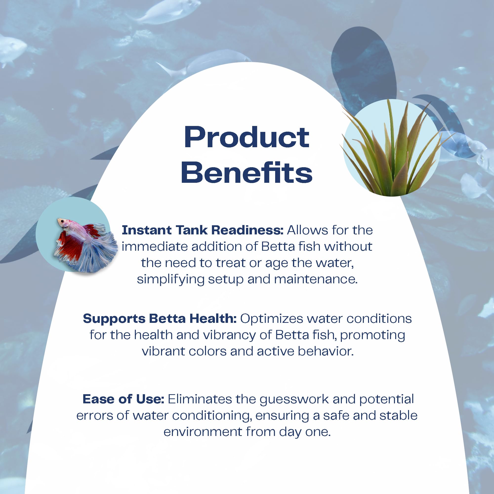 Activ Betta Water beneficial trace elements support vibrant colors and thriving habitats.