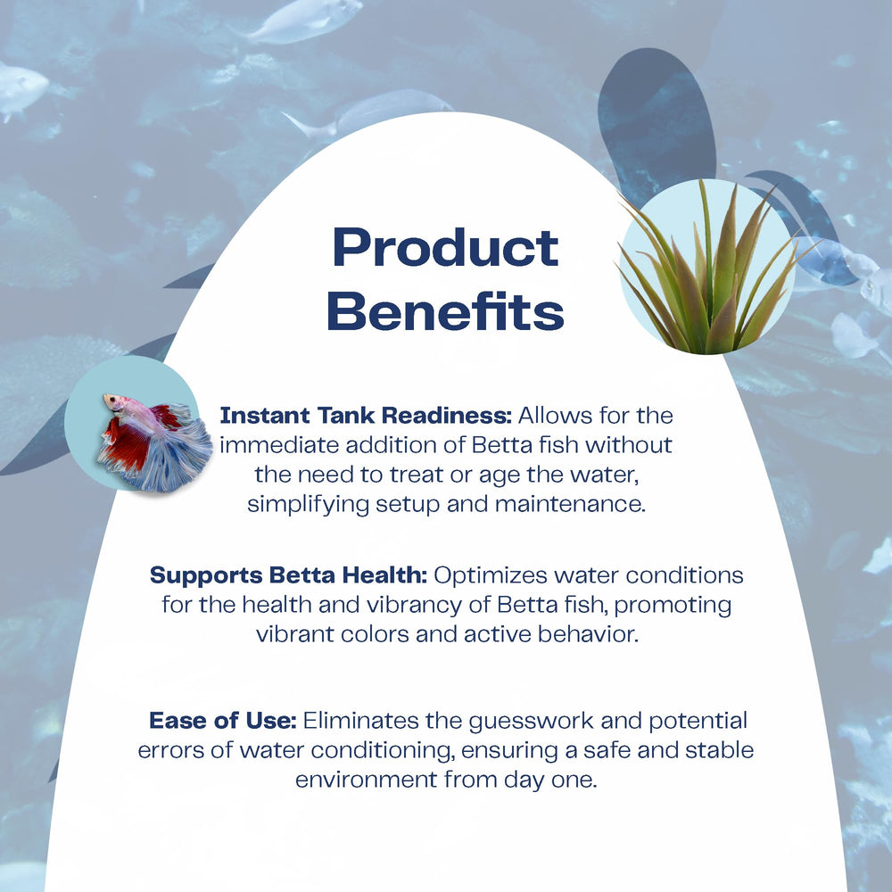Activ Betta Water beneficial trace elements support vibrant colors and thriving habitats.