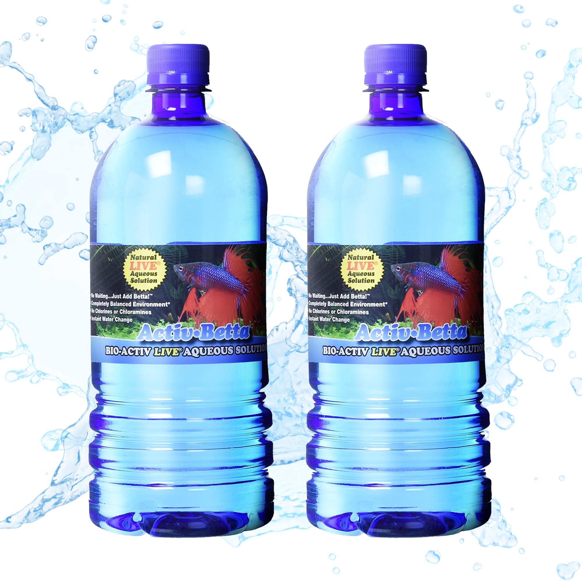 Activ Betta Water bottle pour shows easy dosing for healthy betta tanks.
