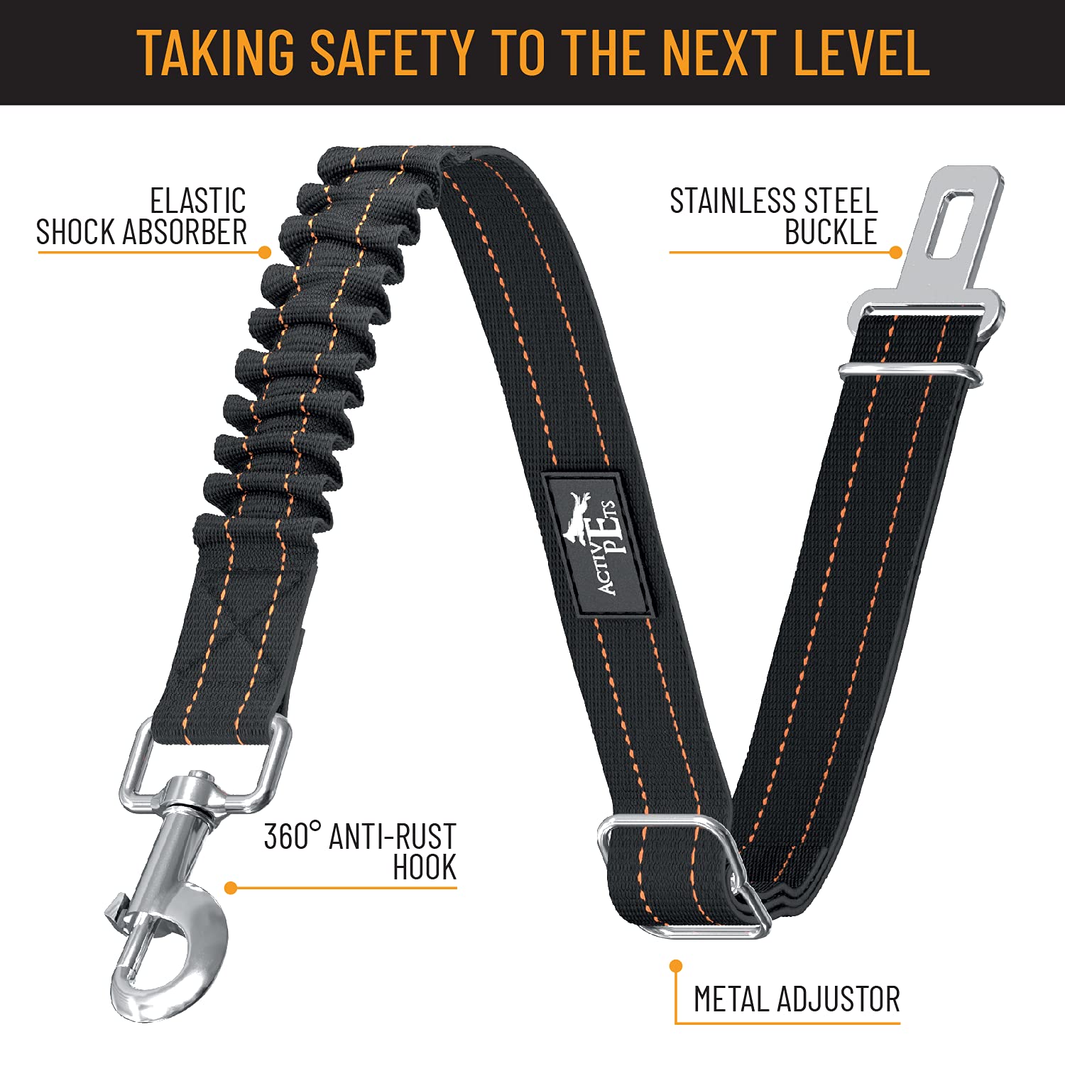 Active Pets dog seatbelt durable nylon resists wear for everyday car trips