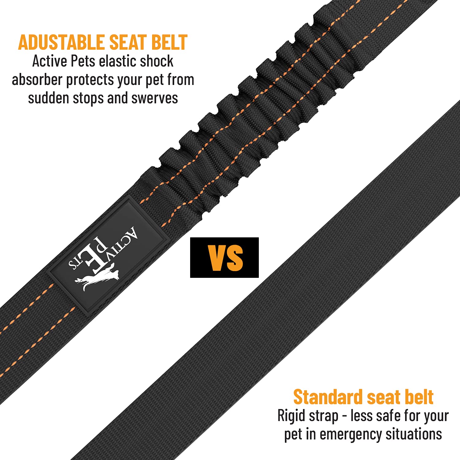 Active Pets dog seatbelt in-use photo showing secure freedom during drives