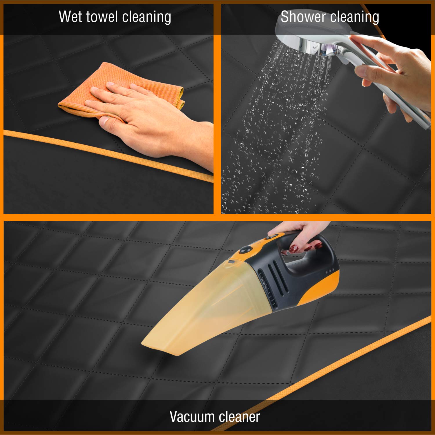 Active Pets front seat cover easy clean materials simplify post-trip cleanup.