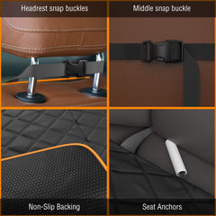 Active Pets front seat cover side flaps protect seat edges from dirt.