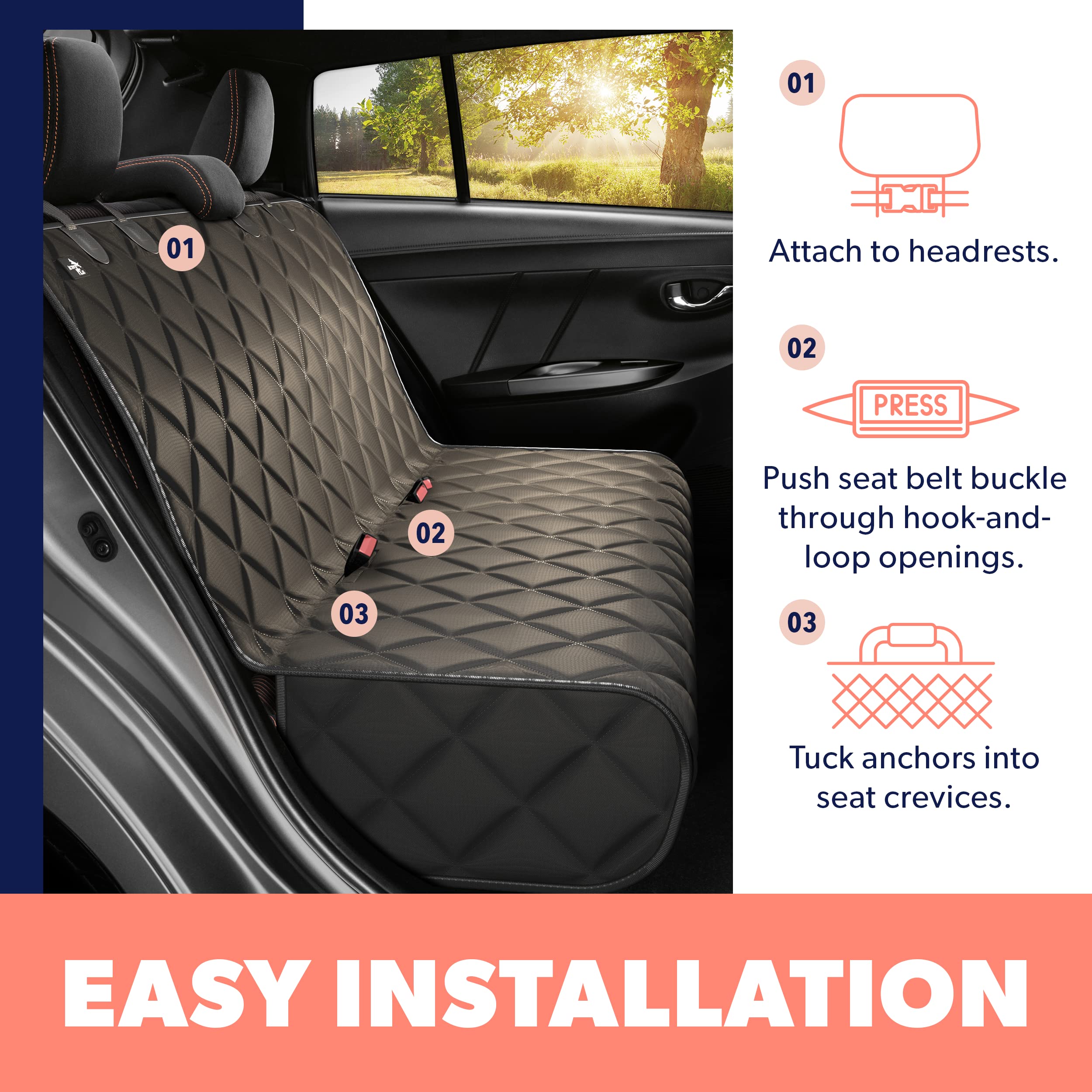 Active Pets nonslip bottom detail prevents shifting for safer pet rides.