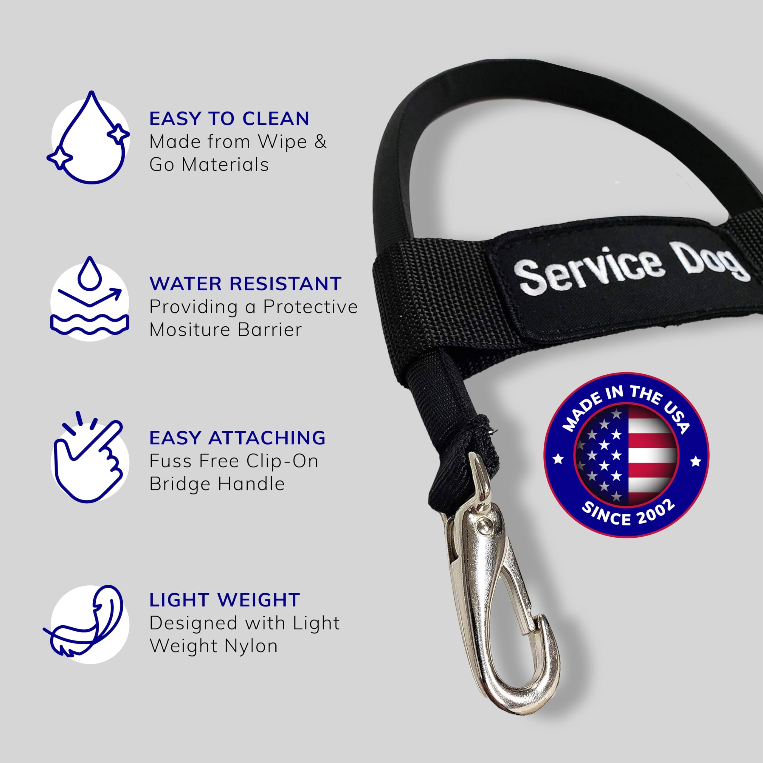 ActiveDogs nylon webbing on bridge handle highlighting durability