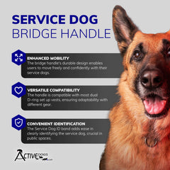 ActiveDogs bridge handle with ID band for quick service dog identification