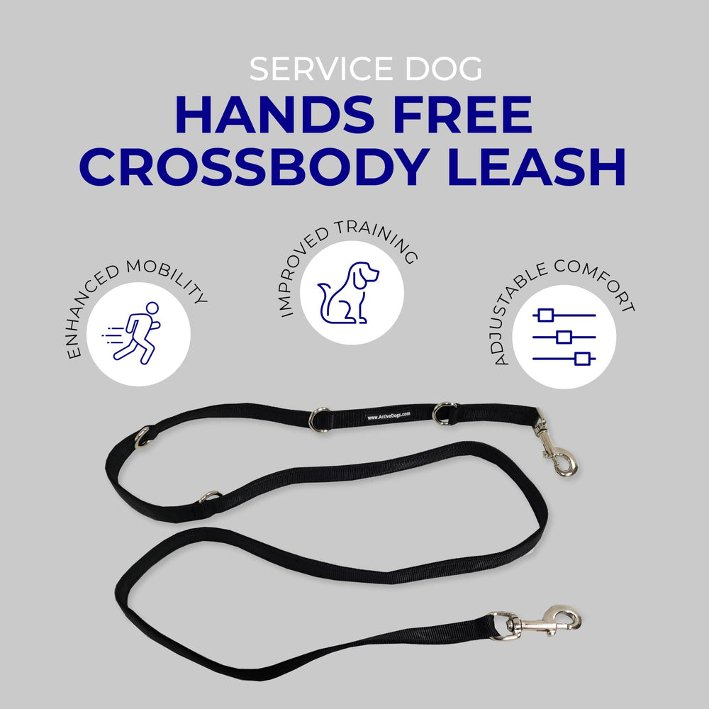 ActiveDogs hands-free leash over-shoulder position enabling full mobility.