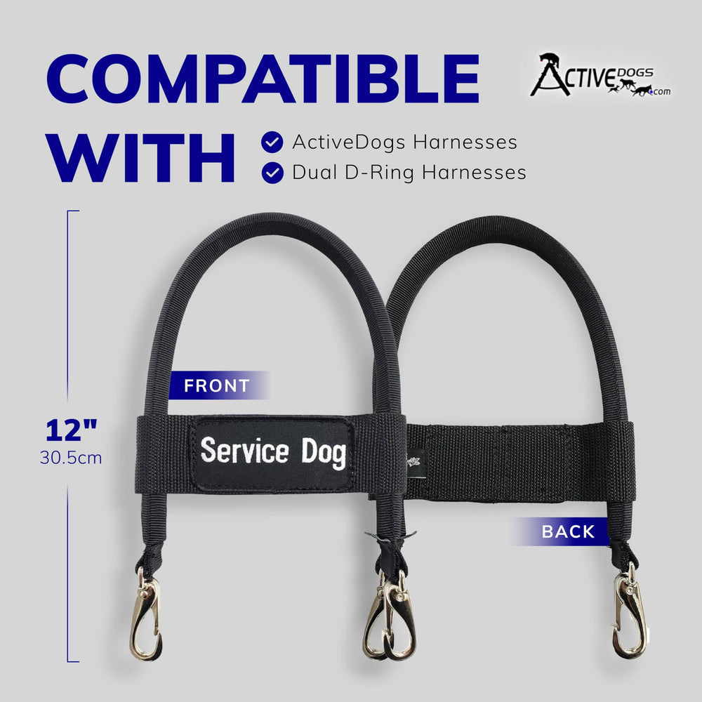 ActiveDogs Made in USA badge on sturdy bridge handle