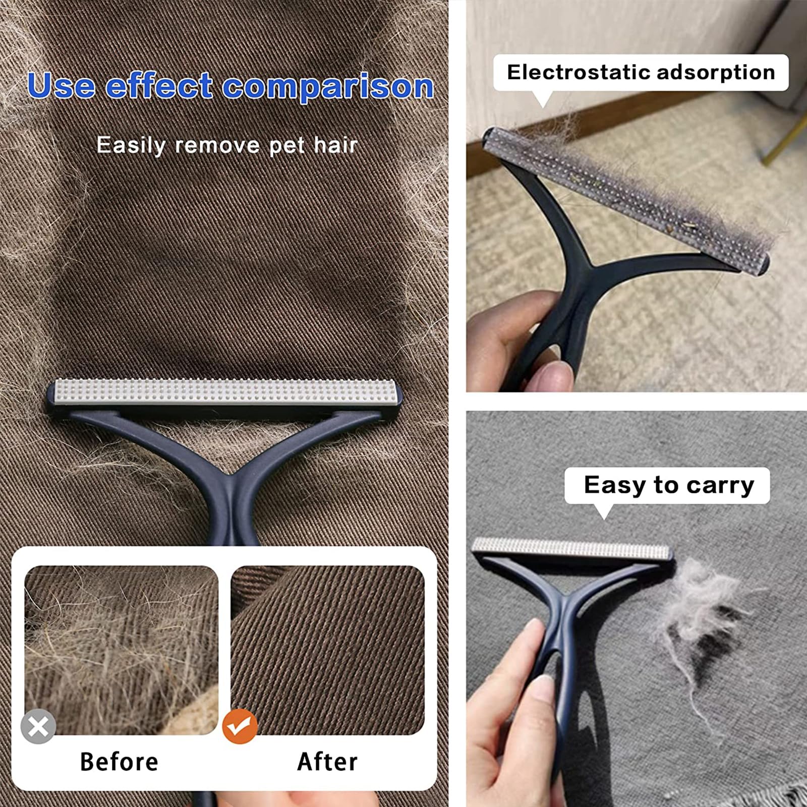 ACUDSA plastic lint shaver with three-brush edges safely removes fuzz and pills