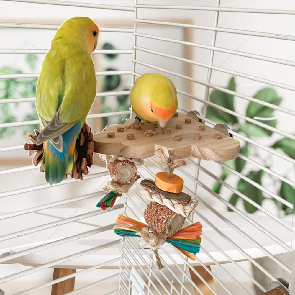 ACUDUDOMA parrot-toy-bite-strings jade wood bite strings for satisfying beak care.